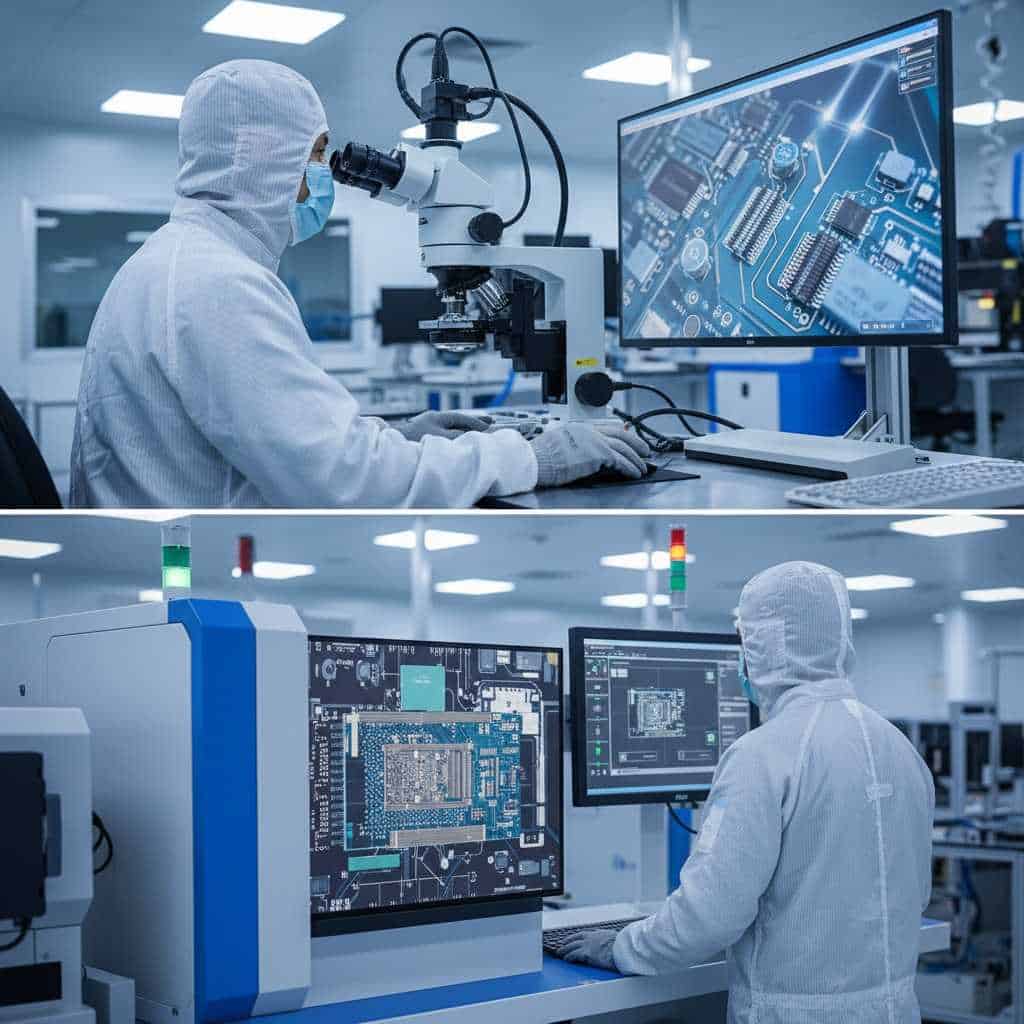 Advanced quality control inspection of military PCB assemblies using high-resolution optical systems