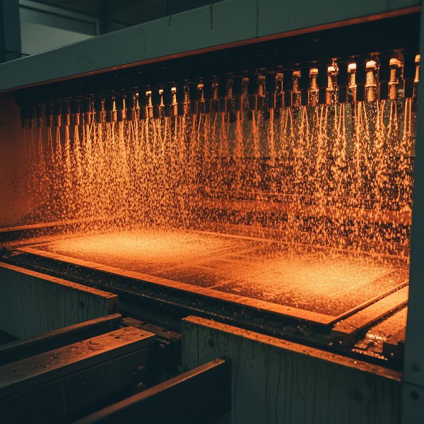 Automatic industrial spray machine applying chemical solution for large scale pcb etching production