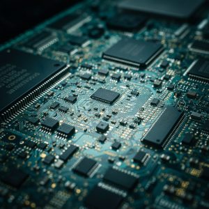 High speed PCB design featuring dense components and intricate traces for AI server hardware (2)