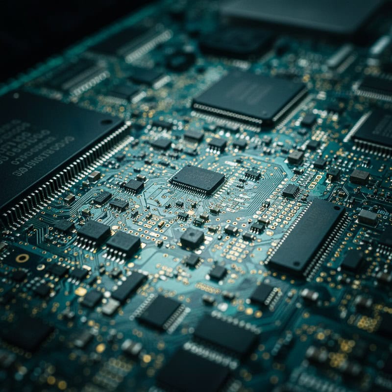 High speed PCB design featuring dense components and intricate traces for AI server hardware (2)