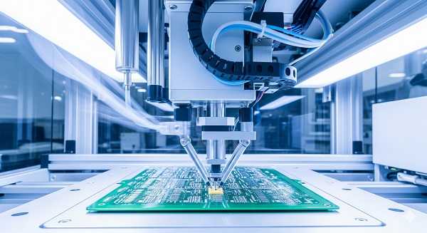 High-speed automated SMT pick and place machine assembling SMD components