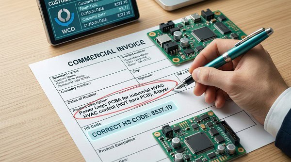 How to correctly list HS codes for PCB and PCBA on a commercial invoice to avoid customs delays