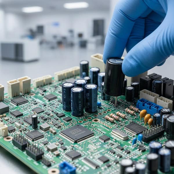 Hybrid-PCB-assembly-board-featuring-both-SMT-and-through-hole-components