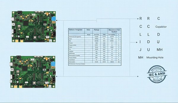 Infographic-of-PCB-international-standards-comparing-IEC-and-ANSI-reference-designators
