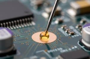 Precision-flux-dispensing-on-PCB-surface-mount-pads