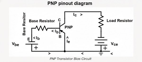 Transistor-pinout-schematic-showing-PNP-transistor-bias-circuit-with-base-and-load-resistors