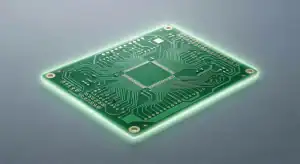 High-tech glowing green 94v-0 circuit board designed for extreme heat resistance and ultimate safety in professional electronics