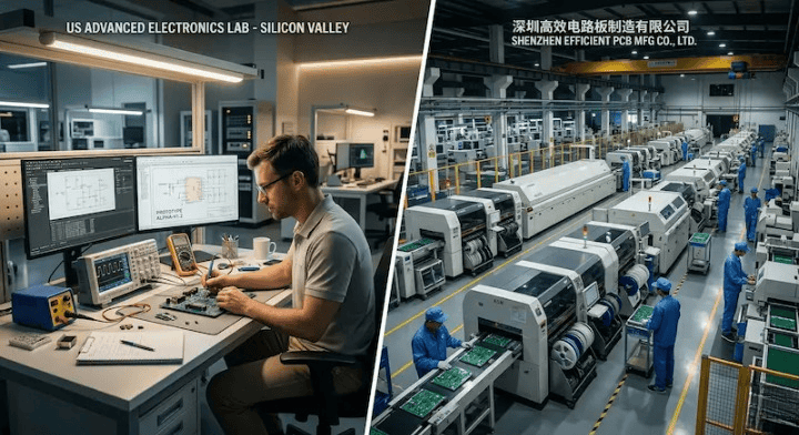 Comparison of China vs USA PCB assembly manufacturing facilities and workflows cleanup