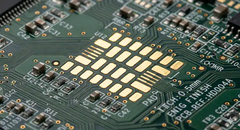 ENIG surface finish on a high density printed circuit board preventing black pad defects