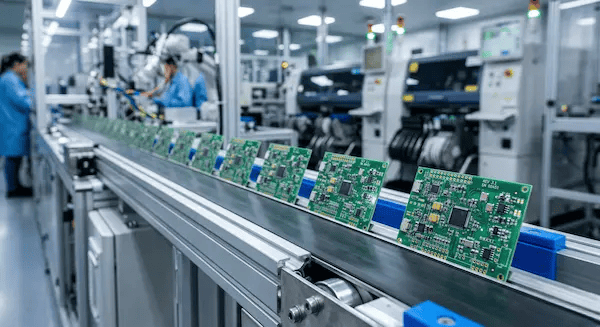 Fast turnaround production line processing a quick turn order PCB prototype