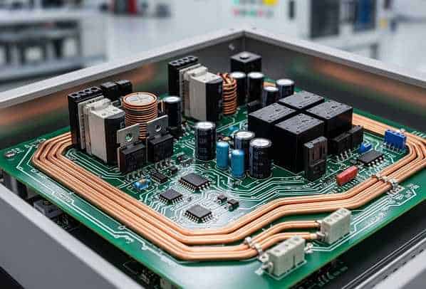 Heavy copper PCB for industrial control systems and factory automation controllers
