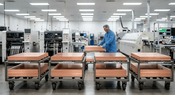 High volume PCB fabrication cost is significantly lower per board compared to prototype runs