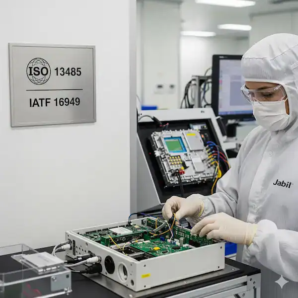 Medical device assembly at Jabil, a top ems companies Canada with ISO 13485 certification