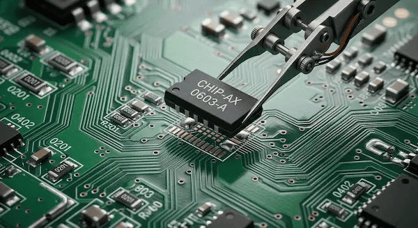 Physical footprint mismatch showing a large SMD component that does not fit on small PCB pads cleanup