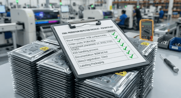 Pre submission checklist for PCB assembly quote files resting on anti static component bags cleanup