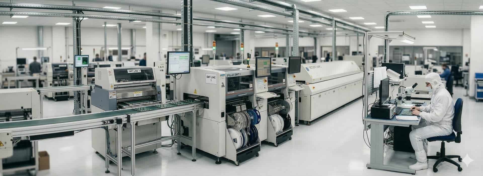 a Quick Turn PCB Assembly line in an electronics manufacturing facility