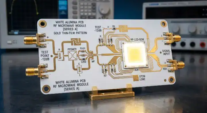 Ceramic PCB RF design High frequency microwave board with gold thin film traces cleanup