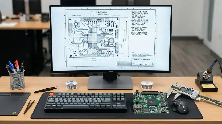 Hardware engineer updating fabrication notes to specify exact IPC 4761 PCB via tenting and plugging requirements cleanup