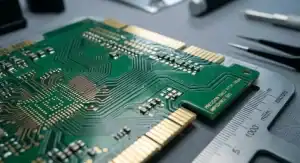 High speed controlled impedance PCB concept showing precision copper traces and signal integrity
