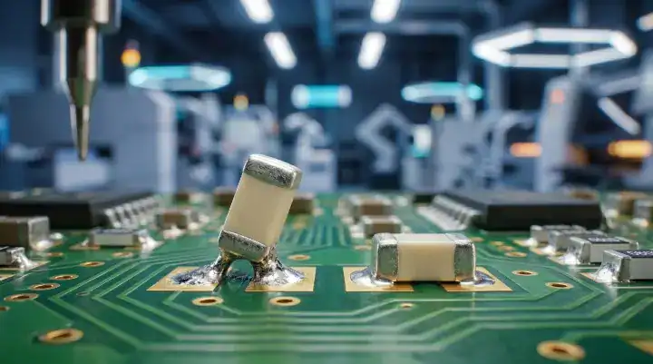 How to prevent tombstoning SMT A macro comparison of a tombstoned capacitor versus a perfectly soldered 0402 component cleanup