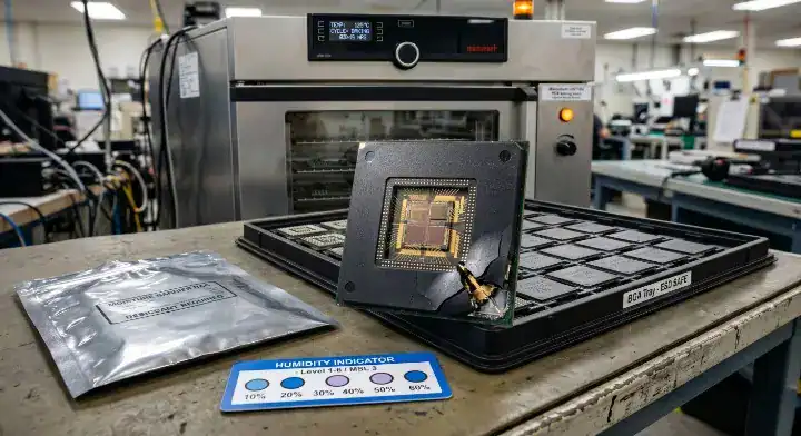 Internal popcorning defect and micro cracks in moisture sensitive PCB component during reflow cleanup