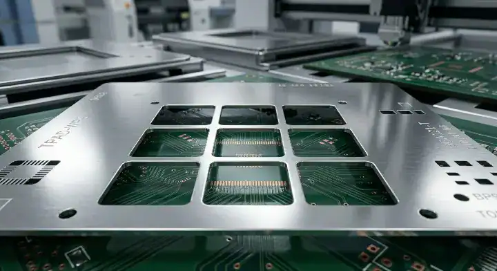 Window pane stencil design which reduces BGA voiding by allowing flux to outgas during SMT assembly cleanup