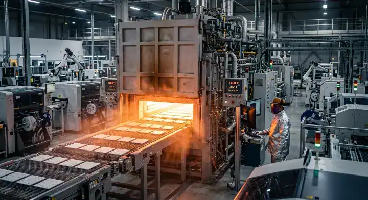 Ceramic PCB lead time High temperature sintering furnace processing white alumina substrates for Direct Bonded Copper manufacturing