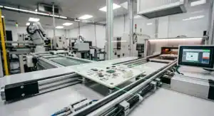 ceramic PCB maximum size Rigid white Alumina substrate on an automated conveyor line under process limit calibration