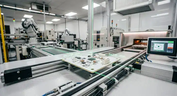 ceramic PCB maximum size Rigid white Alumina substrate on an automated conveyor line under process limit calibration