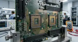 AI accelerator PCB material High density custom ASIC server board featuring M8 laminates for next generation hyperscale computing