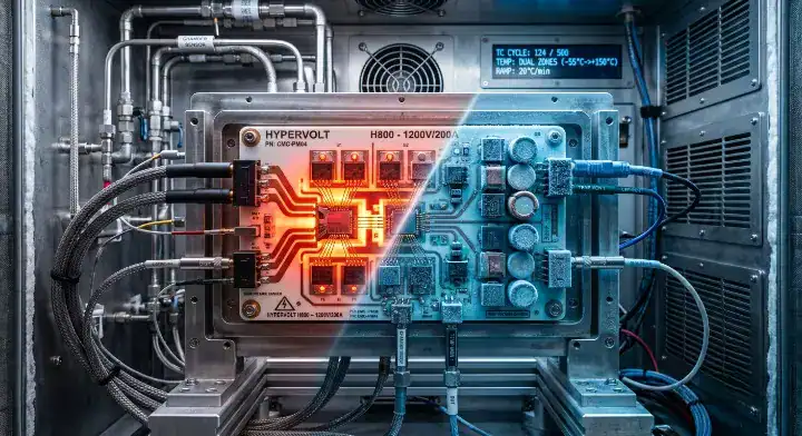 Ceramic PCB thermal cycling test chamber evaluating extreme temperature reliability
