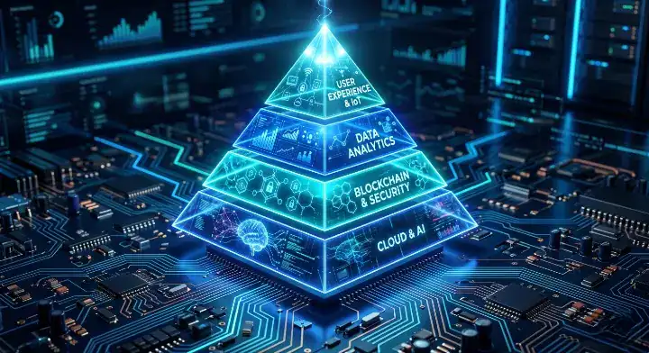 Conceptual four tier high speed material pyramid featuring Isola I Tera MT40 at the base layer