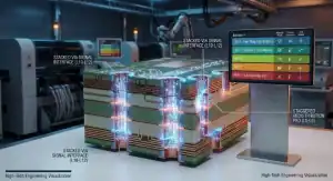 HDI PCB material selection guide A futuristic 5 tier conceptual visualization of printed circuit board laminates