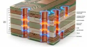 HDI microvia thermal cycling reliability analysis of complex stacked via structures in high density interconnect PCBs