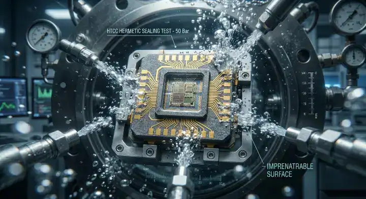 HTCC ceramic PCB military grade hermetic sealing package undergoing extreme environmental testing