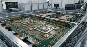 NVIDIA Blackwell PCB architecture shown within a fully assembled GB200 compute tray featuring dual Bianca boards and dense copper routing
