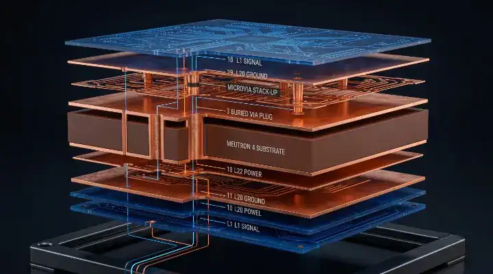 Megtron 4 PCB material hybrid stackup review with higher MEGTRON layers