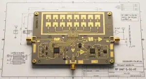 S7136H PCB material used in a high frequency 5G RF board with gold plated traces cleanup