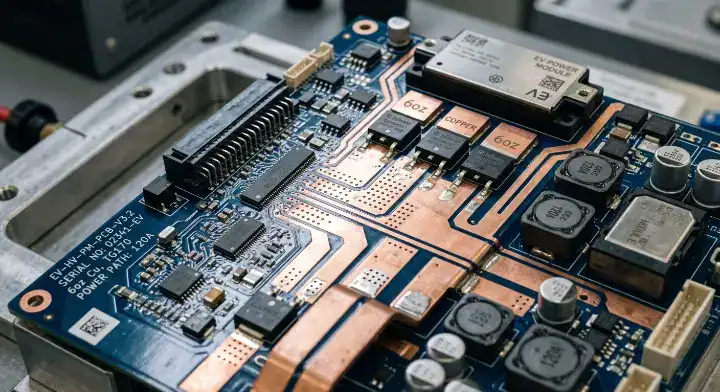 TU 768 PCB Heavy copper multilayer power management board designed for electric vehicles