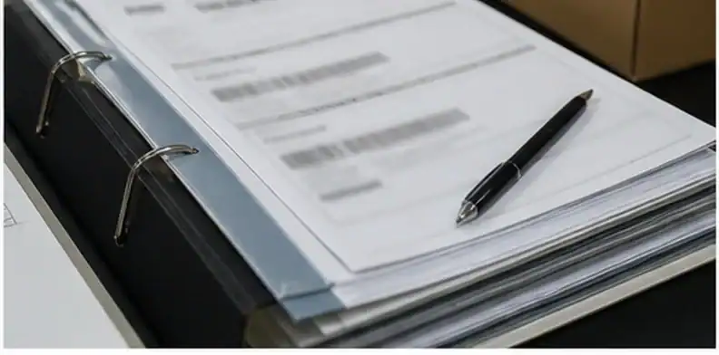 Customs document folder and sealed PCB cartons for import responsibility review