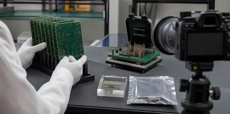 Prototype PCB qualification lot prepared for remote quality verification