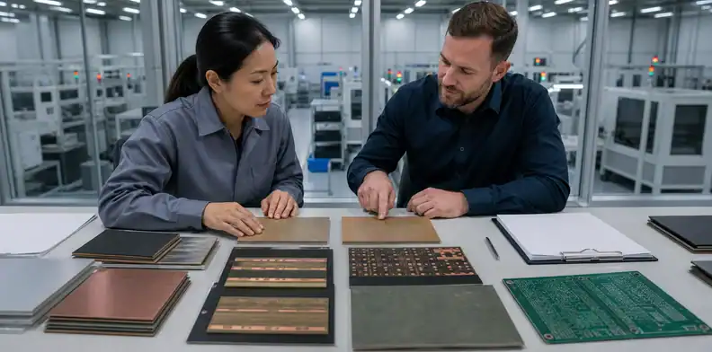 Engineering and procurement review of PCB laminate sourcing and change control