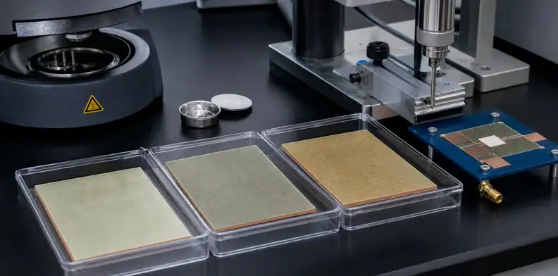 Laboratory comparison of FR-4 grade samples and thermal and dielectric test methods