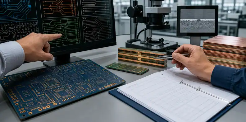 PCB files, stack-up, coupons, and material evidence assembled for an RFQ release