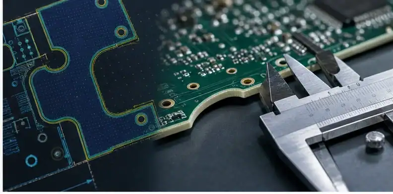 PCB board outline tolerance requirements shown through feature purpose and RFQ file review