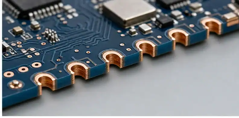 PCB castellated holes requirements shown through the first two section requirements and geometry evidence