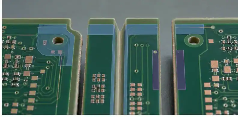 PCB copper-to-edge clearance requirements shown through feature purpose and RFQ file review