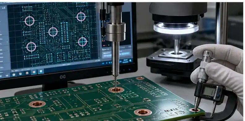 PCB countersink holes requirements shown through manufacturing and inspection evidence