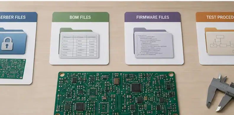 PCB project files classified by IP risk before supplier sharing