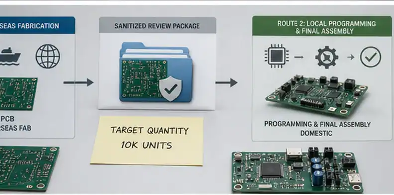 Hybrid PCB manufacturing plan with sanitized files for confidential review